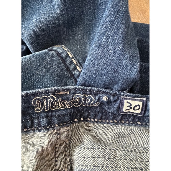 Miss Me Bootcut Jeans Women 30 Blue JE5141BR Dark Wash Studded Rhinestone Y2K - Picture 9 of 10